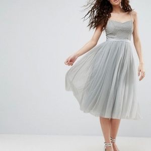 NEEDLE & THREAD BHLDN Coppelia Dress NWT Blue Sz 4